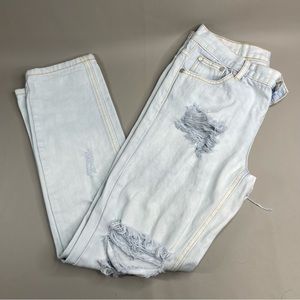 One Teaspoon Awesome Baggies Distressed Jeans Womens Size 27 Lightwash Destructe